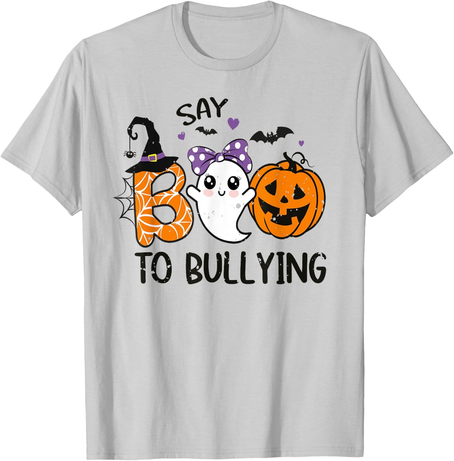 Boo To Bullying For Unity Day And Halloween Anti Bullying T-Shirt - T-Shirt | Ash