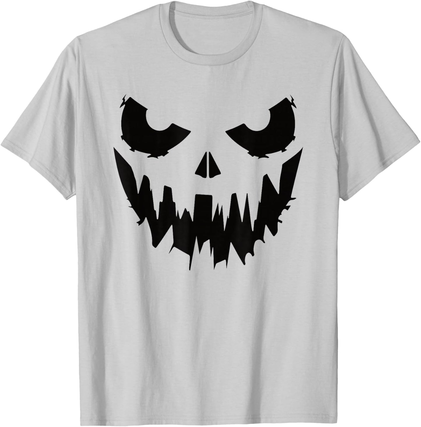 Scary Pumpkin Face Jack O Lantern Halloween Men Women Kids T-Shirt - T-Shirt | Ash