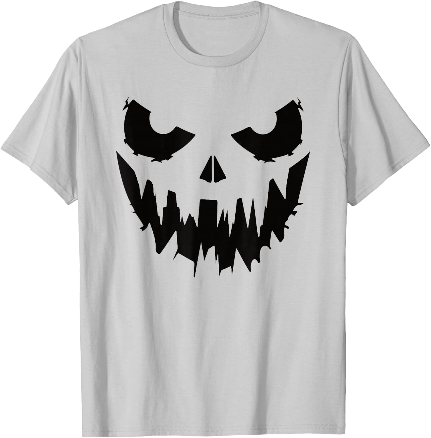 Scary Pumpkin Face Jack O Lantern Halloween Men Women Kids T-Shirt - T-Shirt | Ash