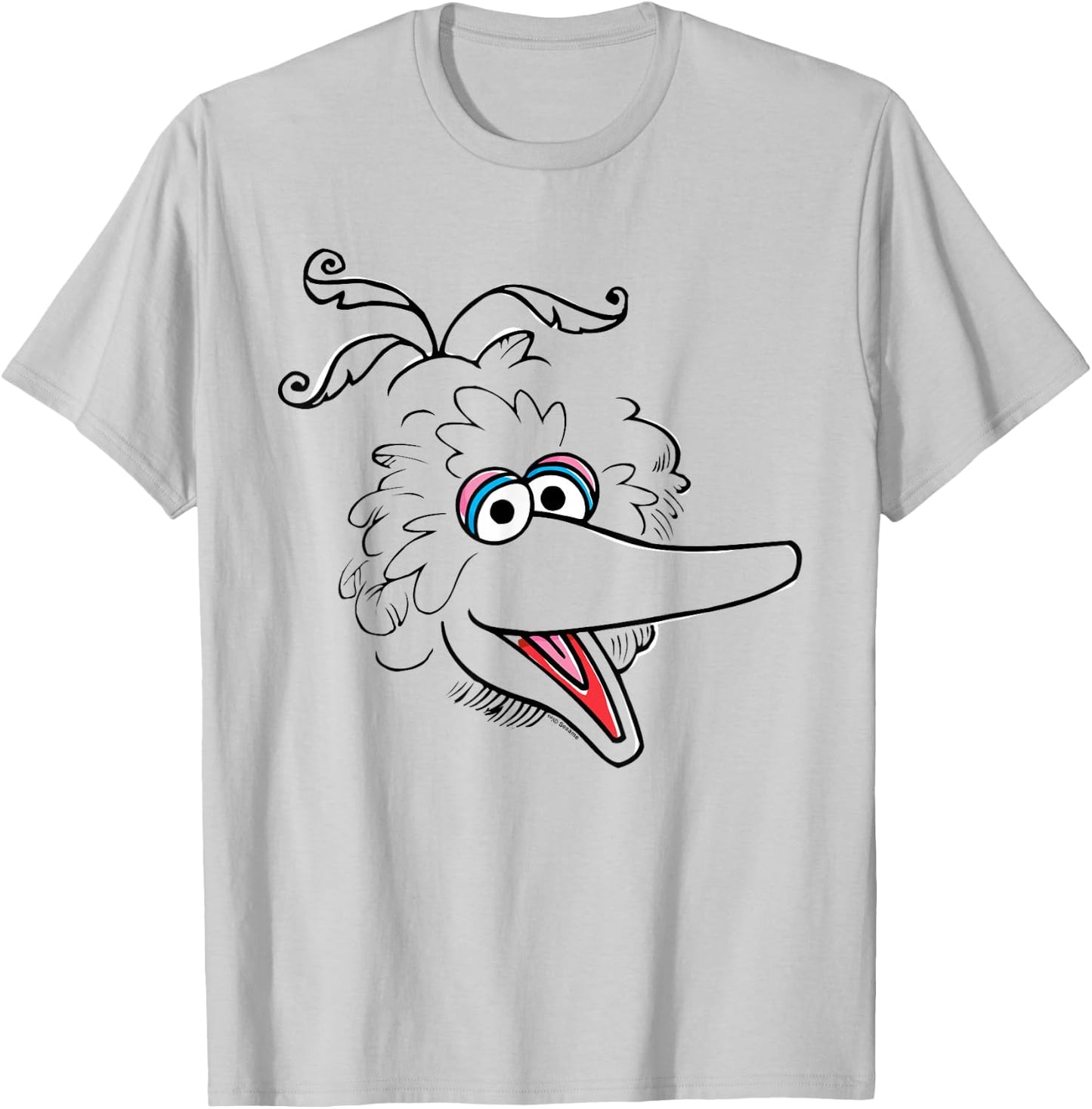 Sesame Street Big Bird Retro Sketch Face Halloween Costume T-Shirt - T-Shirt | Ash