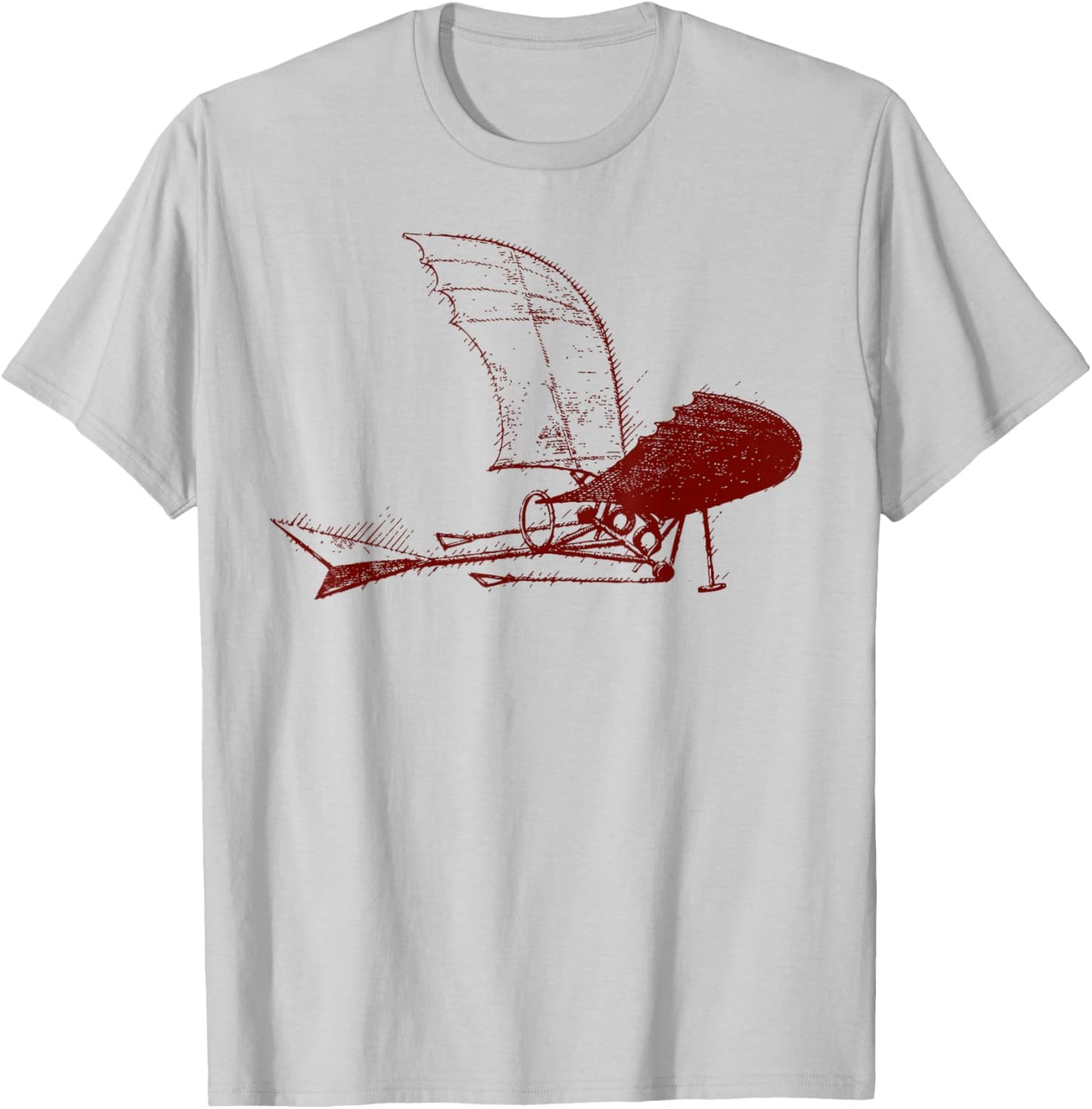 Leonardo da Vinci Airplane Glider T-Shirt - T-Shirt | Ash