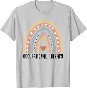 Occupational Therapy OT Month Therapist Boho Rainbow T-Shirt - T-Shirt | Ash