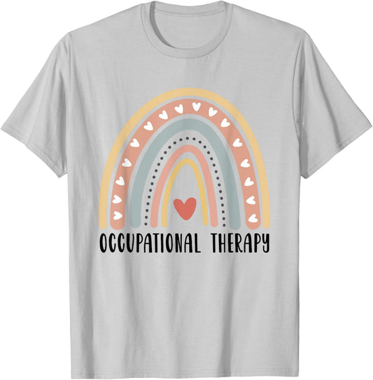 Occupational Therapy OT Month Therapist Boho Rainbow T-Shirt - T-Shirt | Ash