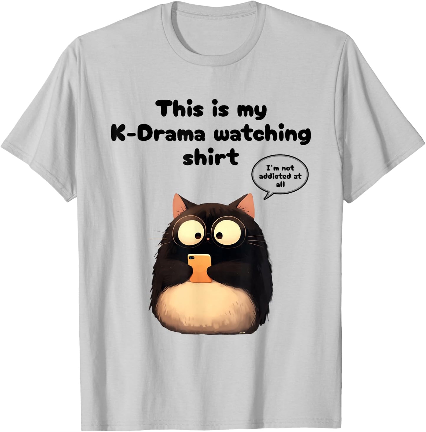 Kpop Gifts Co. -Adults, Teen Rabbit Kdrama Watching Cat Merch Korean Drama Merchandise T-Shirt - T-Shirt | Ash