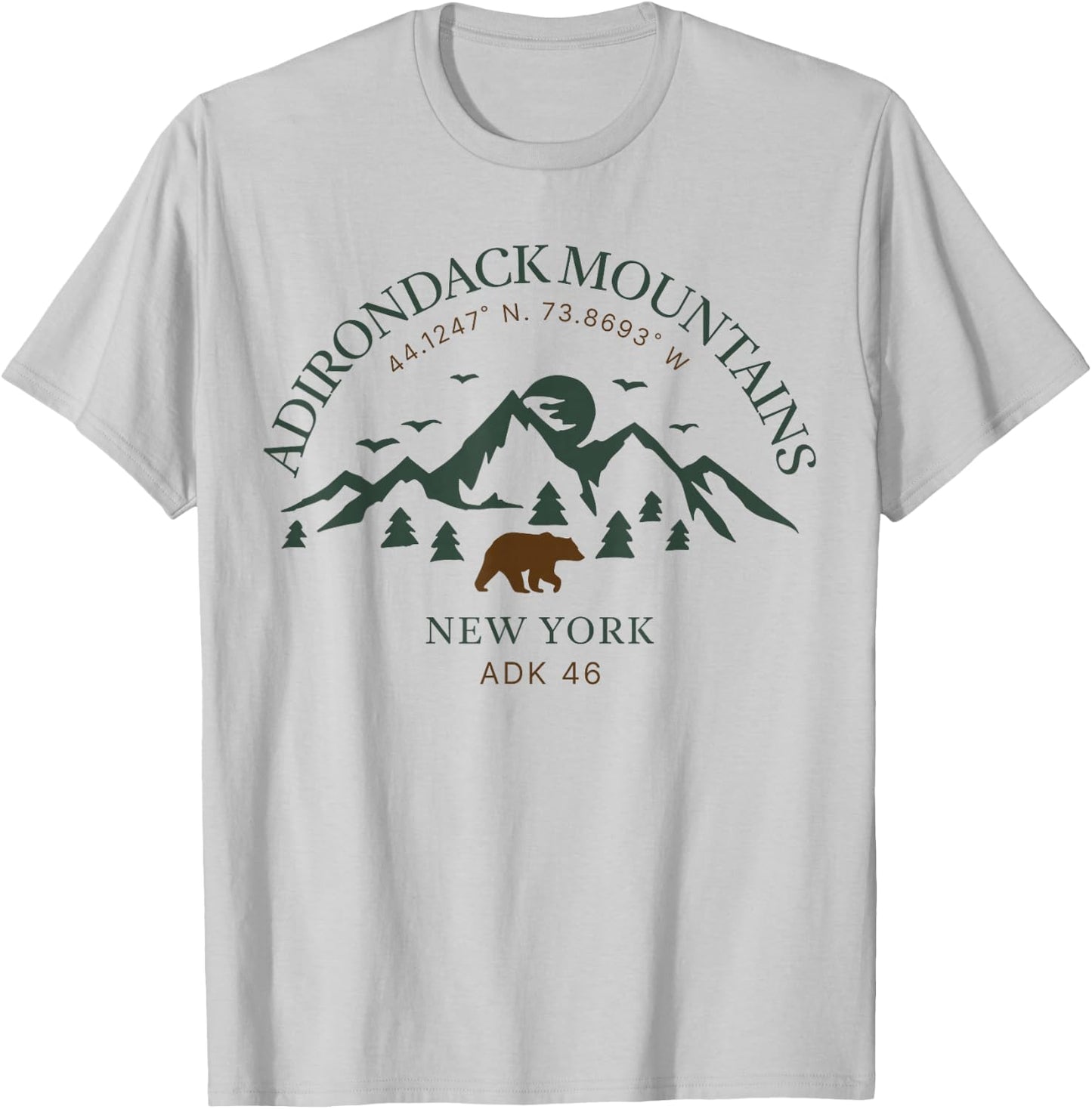 Adirondack Mountains Adk 46Er T-Shirt - T-Shirt | Ash