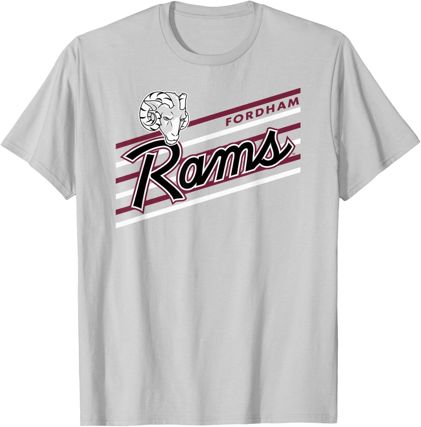 Fordham Rams Retro Performer Gray Officially Licensed T-Shirt - T-Shirt | Ash