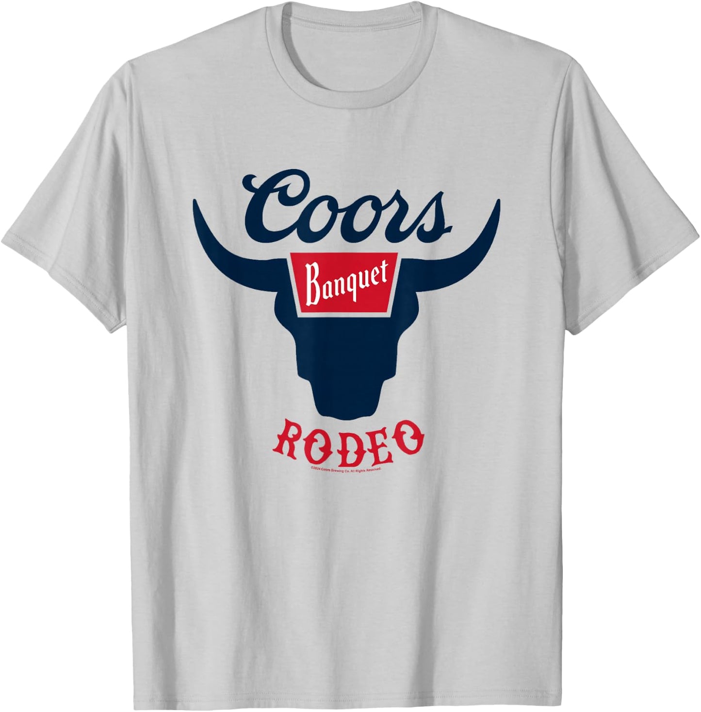 Coors Banquet Rodeo Bull Horns Classic Badge T-Shirt - T-Shirt | Ash