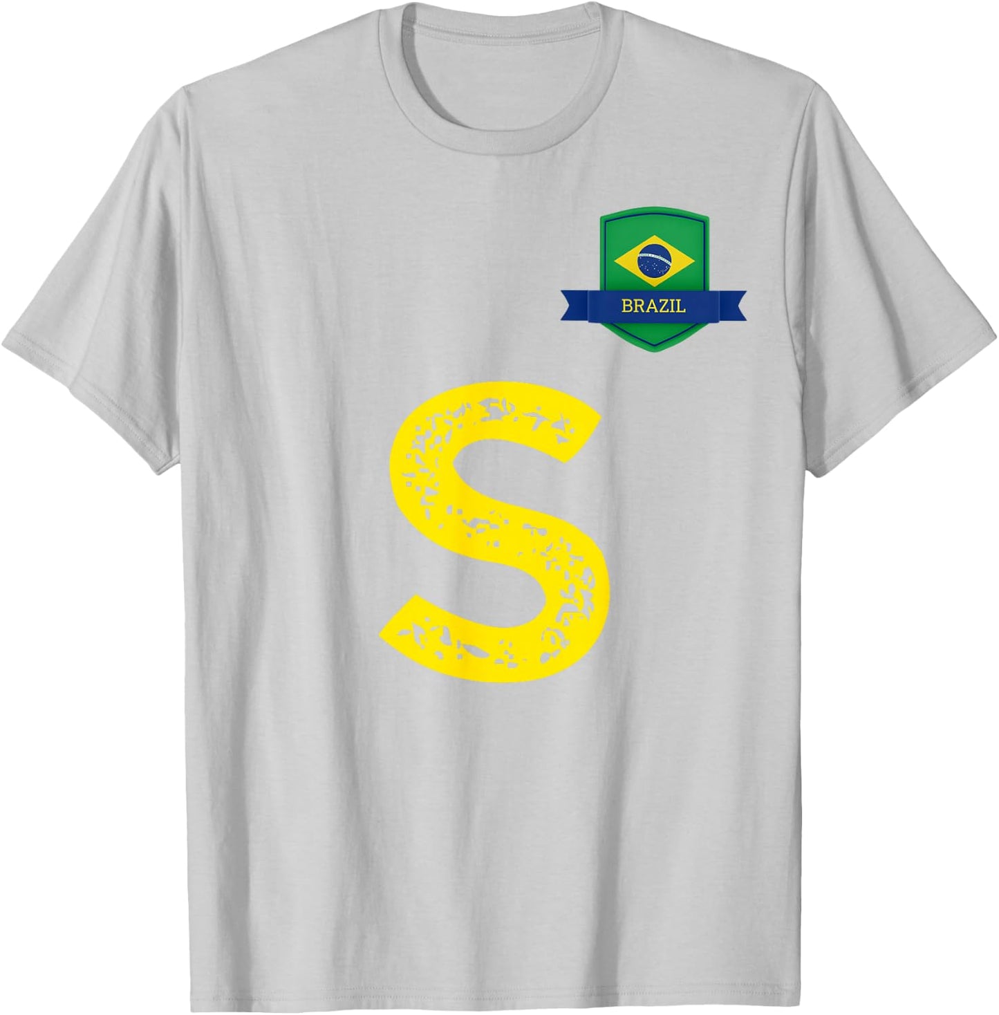 Brazil Human-Flag Letter S Brazil Brasil T-Shirt - T-Shirt | Ash