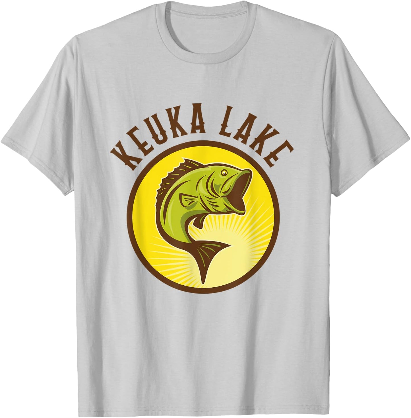 Keuka Lake Largemouth Bass Fishing T-Shirt - T-Shirt | Ash