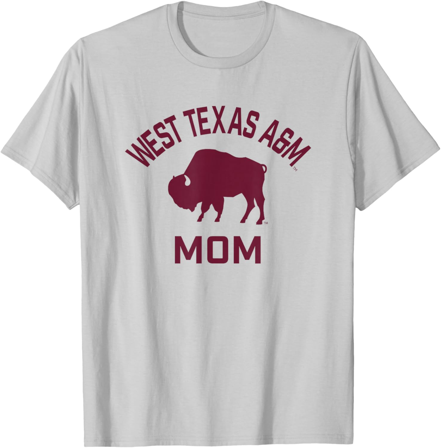 West Texas A&M WTAMU Buffaloes Arched Mom T-Shirt - T-Shirt | Ash