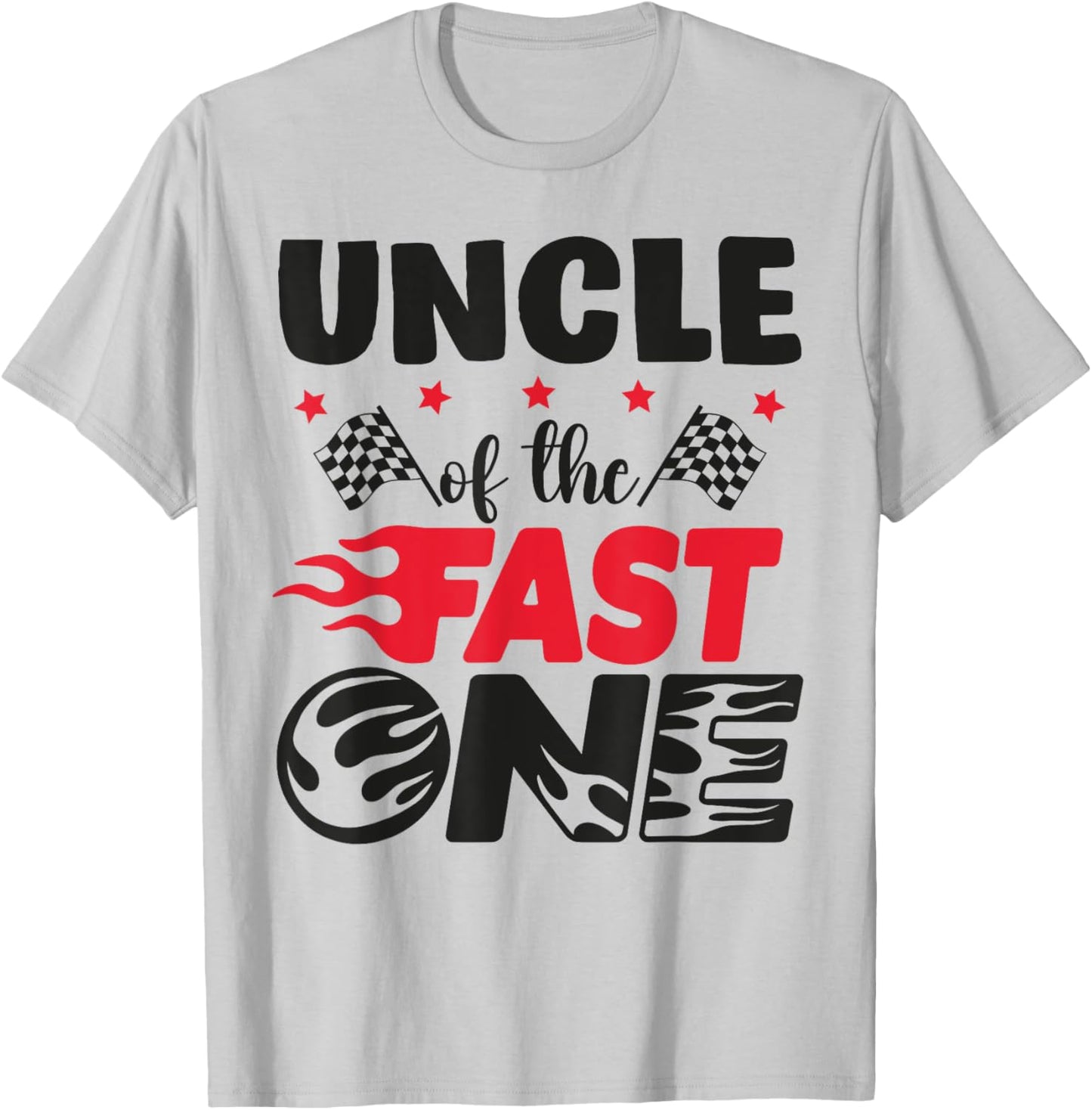 Uncle of The Fast One Car Racing Tio 1st Birthday Boy Party T-Shirt - T-Shirt | Ash