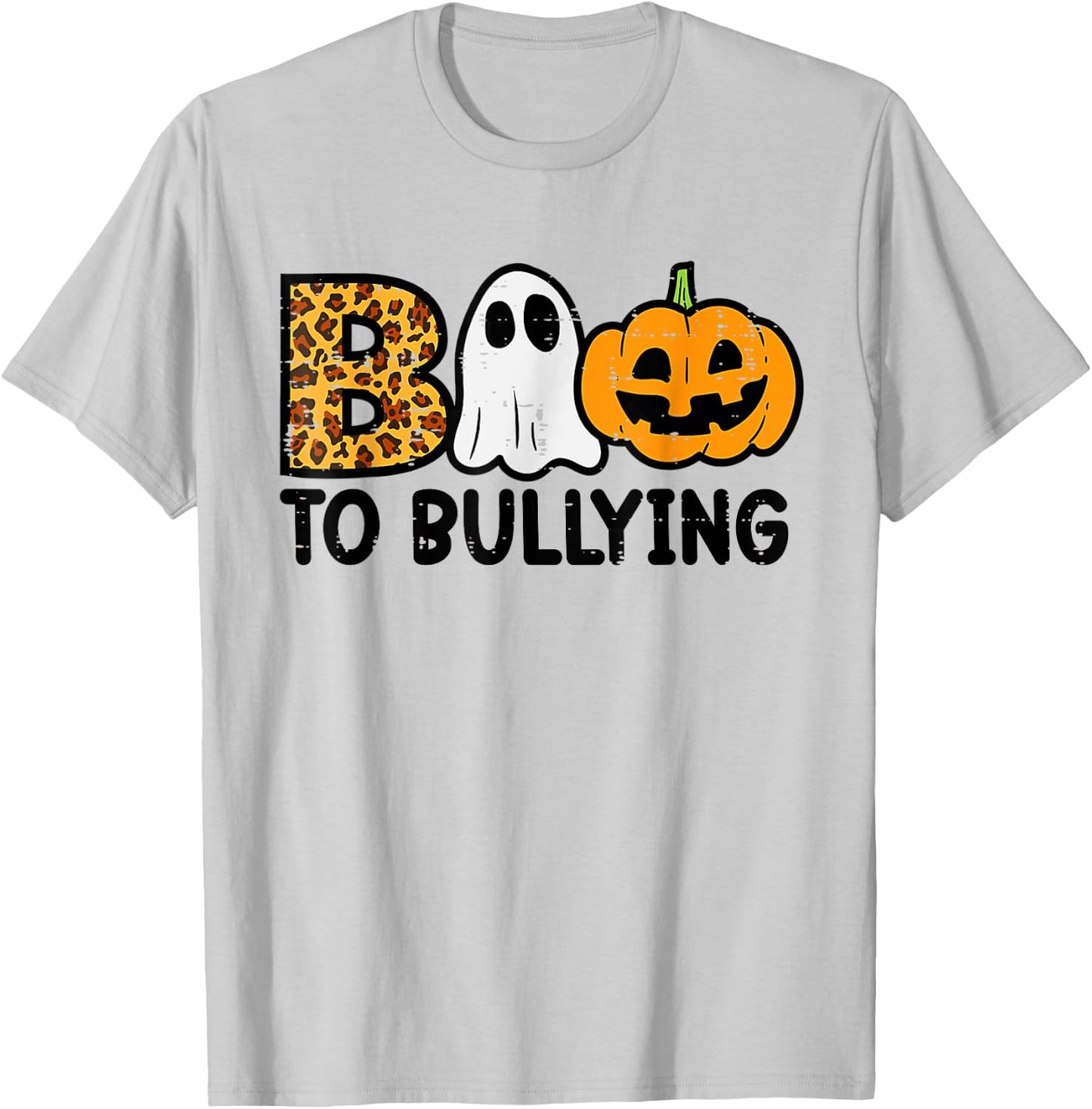 Boo to Bullying Halloween Ghost Anti Bully Unity Day Orange T-Shirt - T-Shirt | Ash