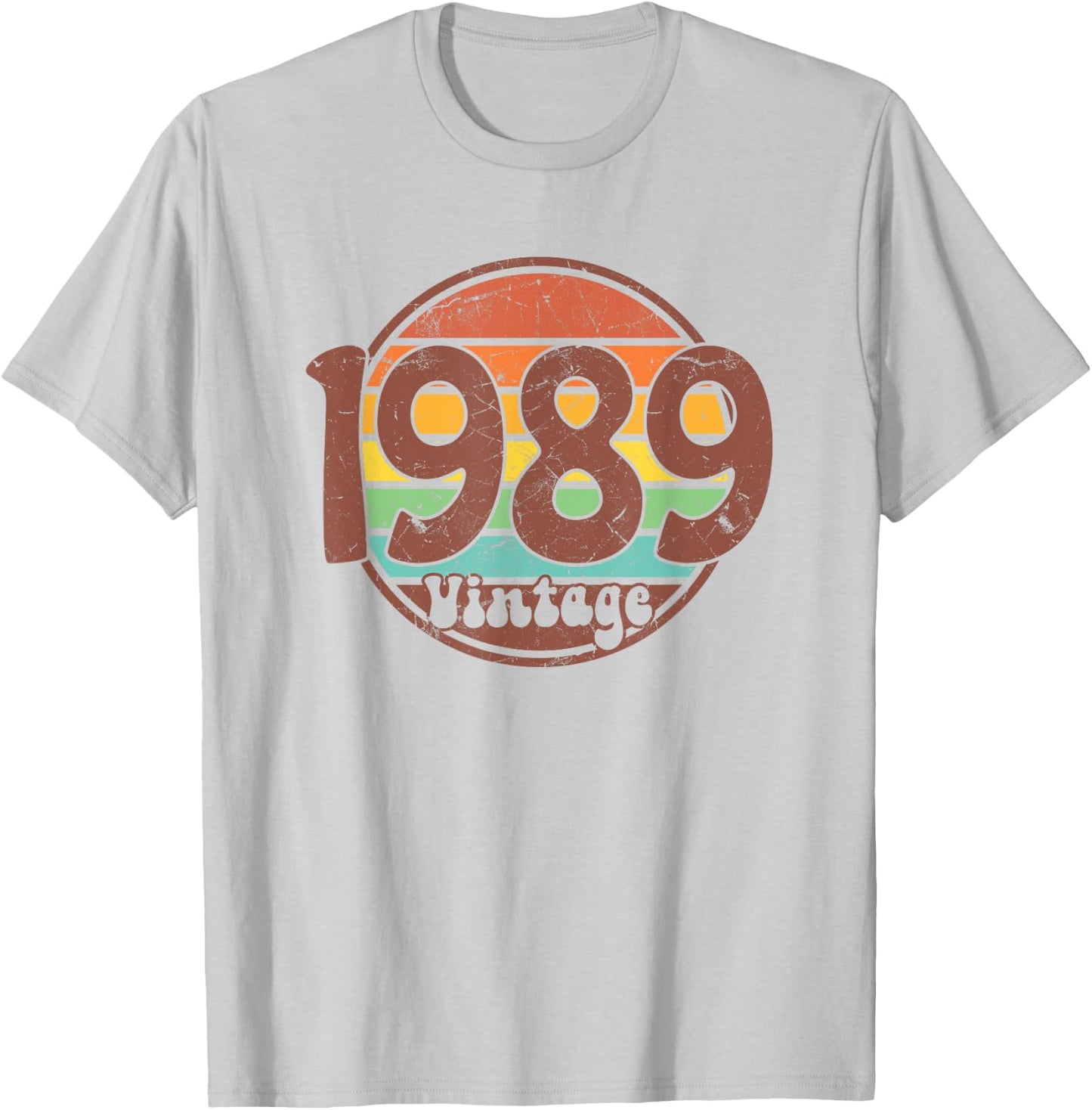 Born In 1989 Birthday, Simple Vintage Born In 1989 Birthday T-Shirt - T-Shirt | Ash