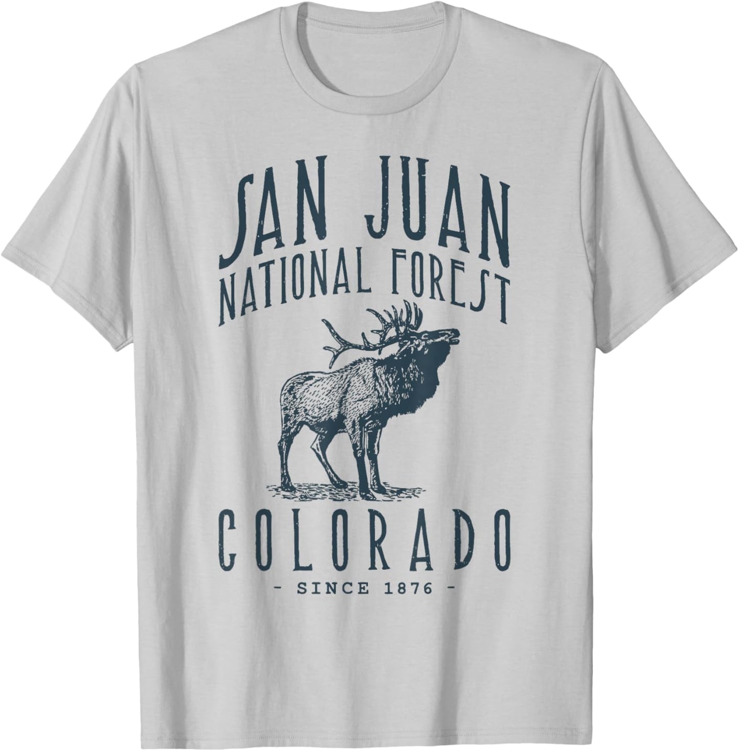 San Juan National Forest Elk Hunting Colorado T-Shirt - T-Shirt | Ash