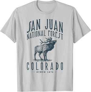 San Juan National Forest Elk Hunting Colorado T-Shirt - T-Shirt | Ash