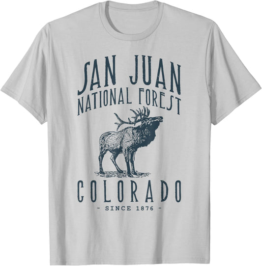 San Juan National Forest Elk Hunting Colorado T-Shirt - T-Shirt | Ash