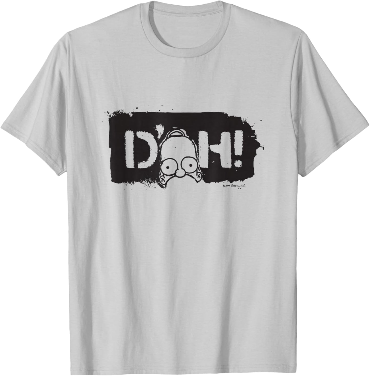 The Simpsons Homer Iconic Phrase D'OH Graffiti Big Logo T-Shirt - T-Shirt | Ash