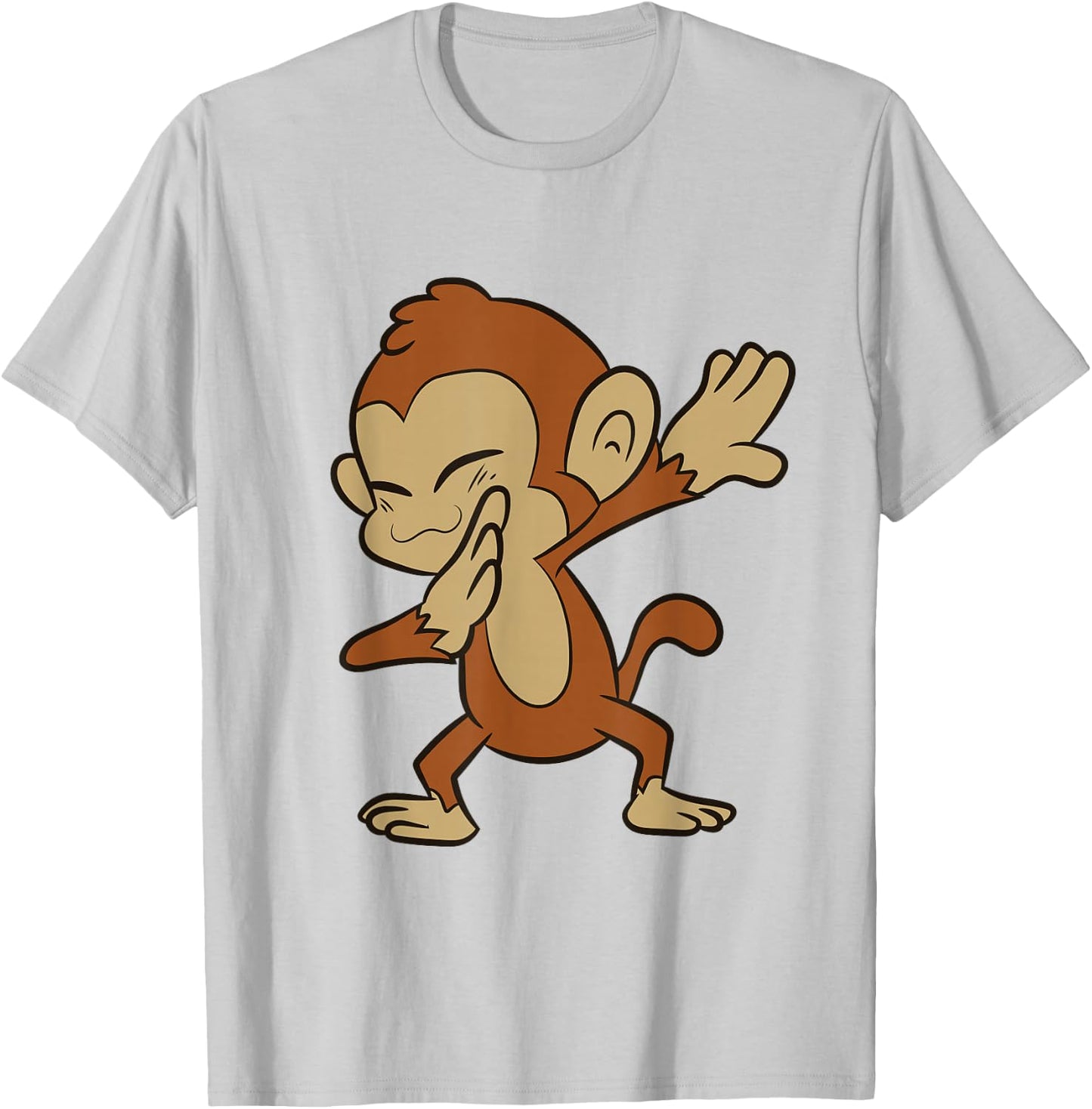 Monkey Animal Ape Funny Dabbing Monkey T-Shirt - T-Shirt | Ash