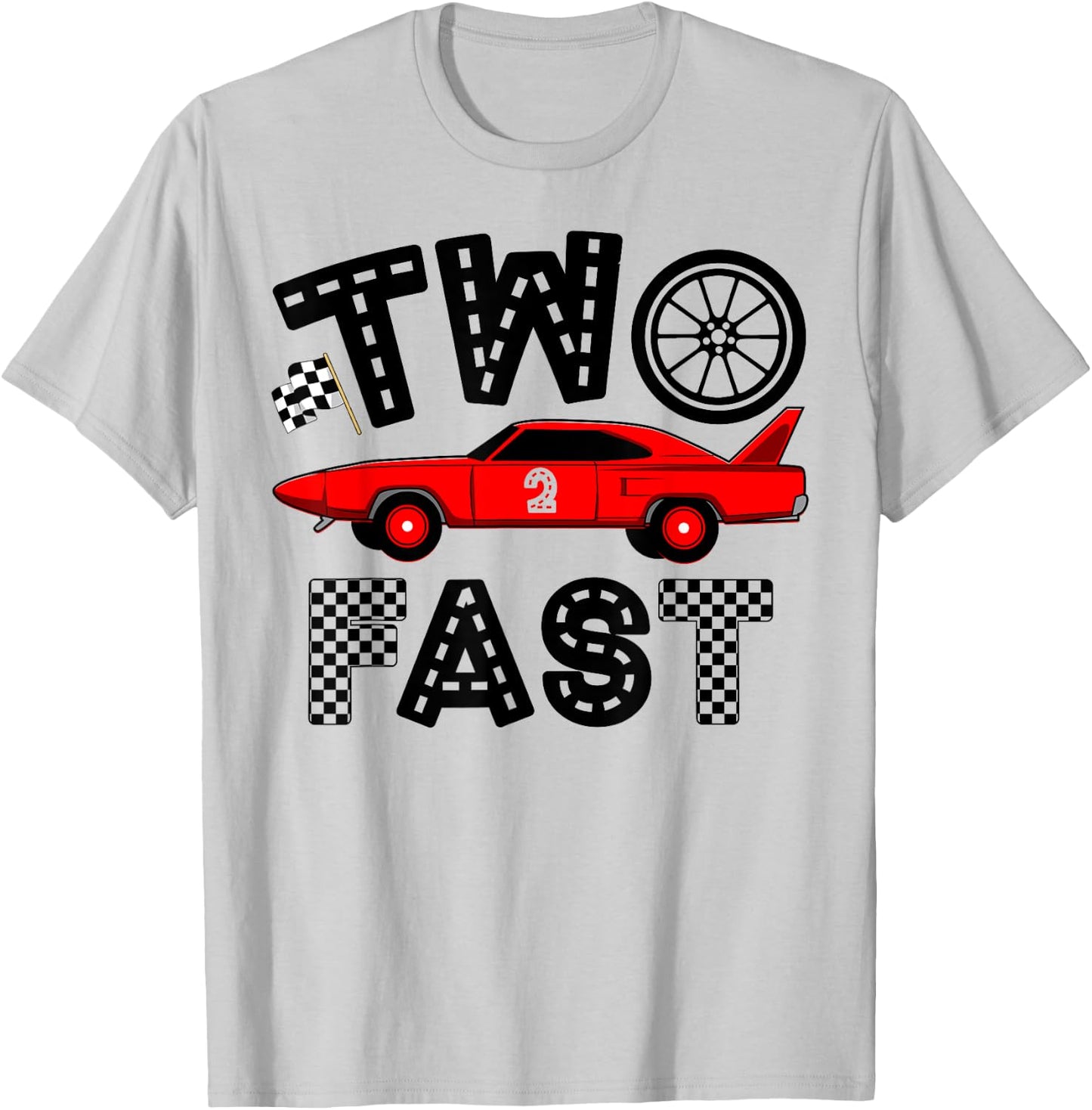 Two Fast 2 Curious Birthday 2 Years Old B-day Funny T-Shirt - T-Shirt | Ash