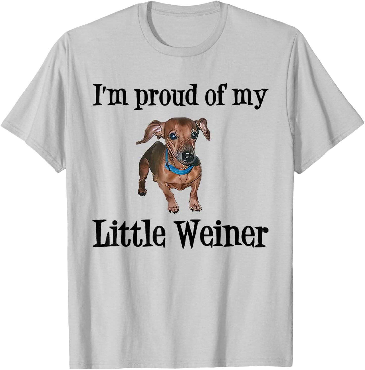 I'm Proud Of My Little Weiner Funny Dog Lover Animal Lover Women T-Shirt - T-Shirt | Ash