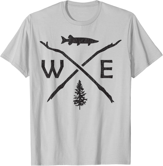 Musky Fishing - Muskie Compass Outdoor Fisherman Gift T-Shirt - T-Shirt | Ash