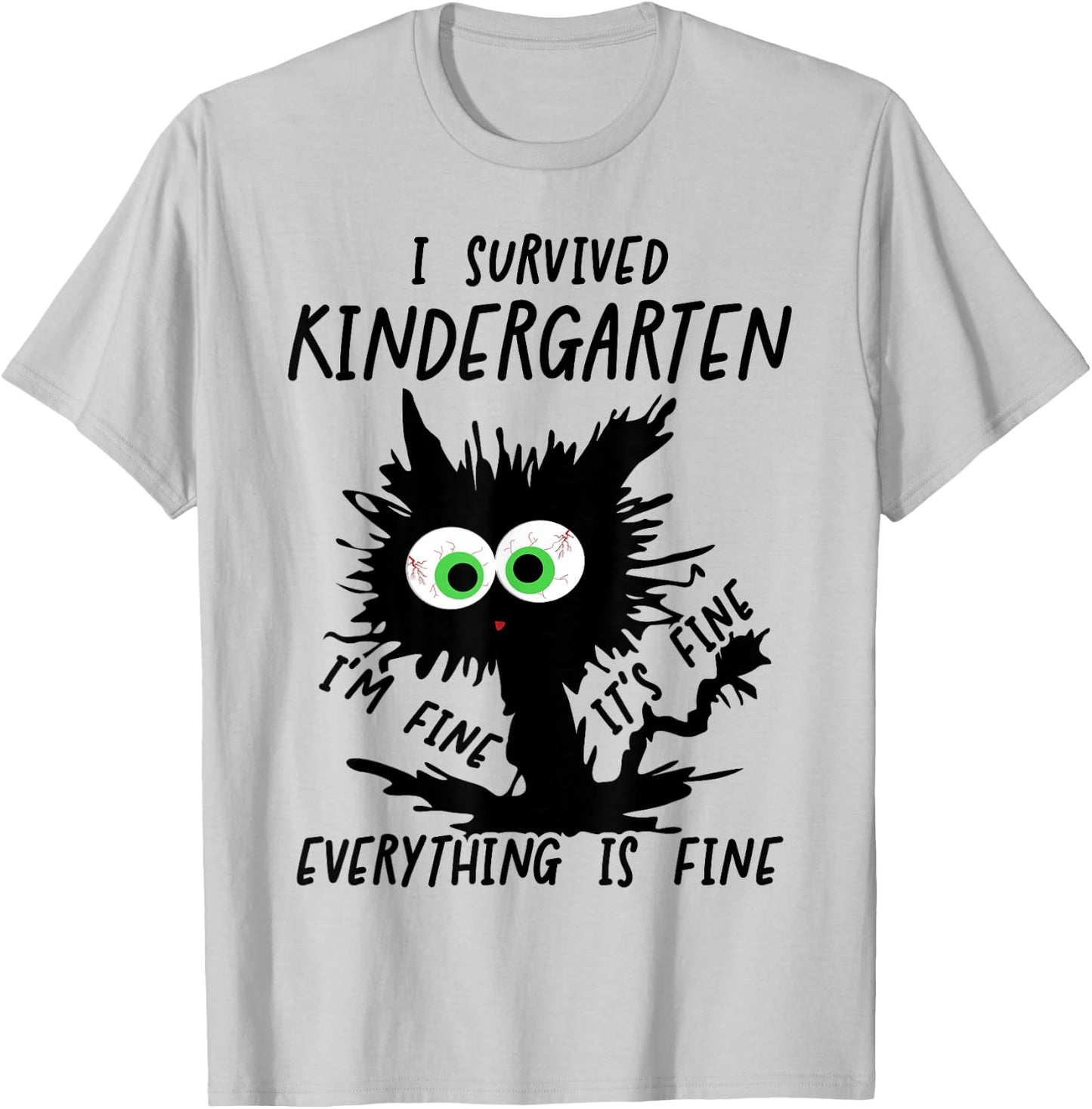 Funny Kindergarten Grad 2026 I Survived Kindergarten T-Shirt - T-Shirt | Ash