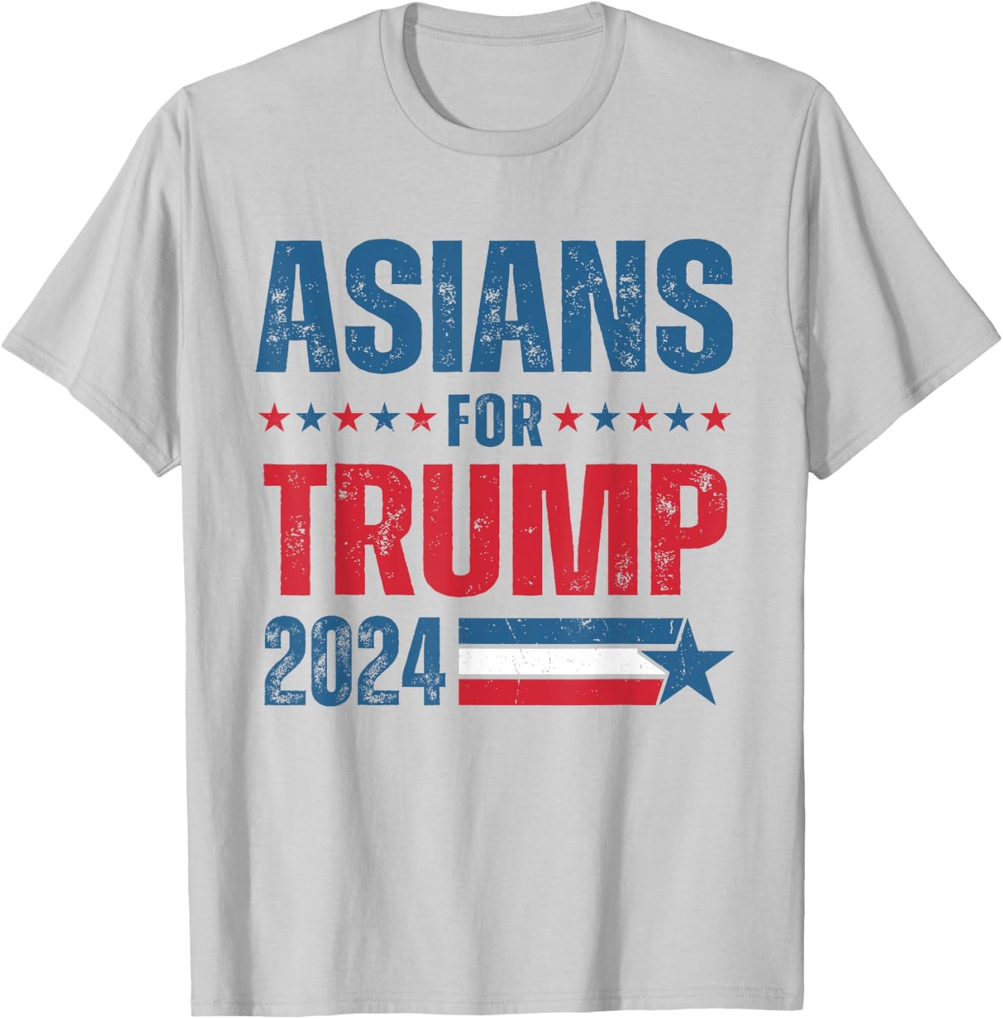 Asians For Trump 2024 Respublican US Flag T-Shirt - T-Shirt | Ash