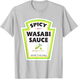 Spicy Wasabi Sauce Halloween Costume Matching Couples Group T-Shirt - T-Shirt | Ash