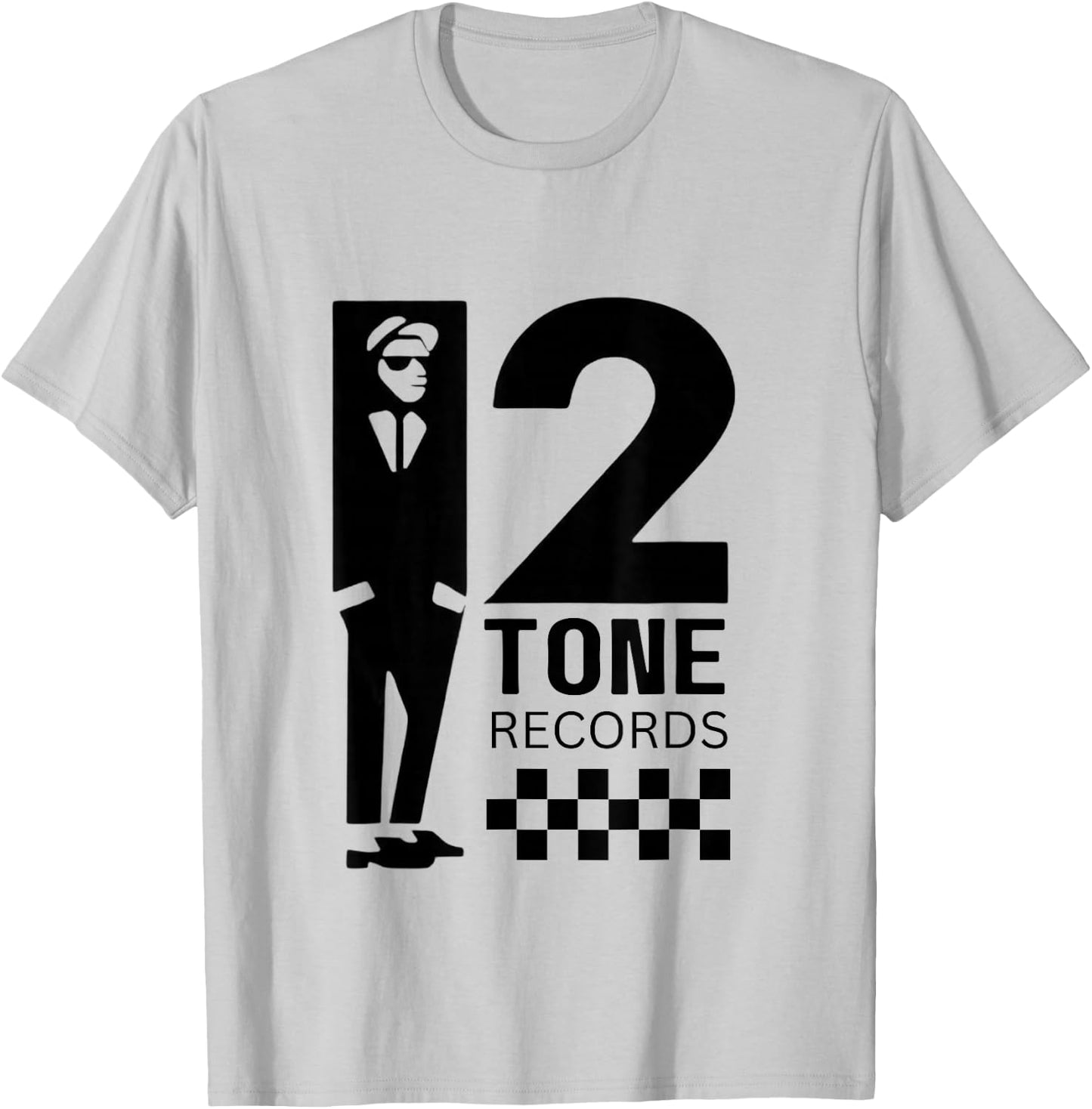 Two Tone Ska Music Checkerboard T-Shirt - T-Shirt | Ash