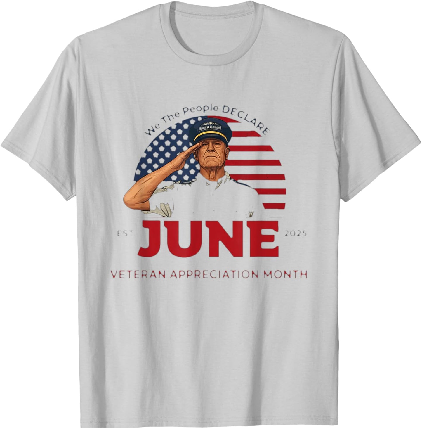 June Veteran Month 2025 Happy Veteran's Month Appreciation T-Shirt - T-Shirt | Ash