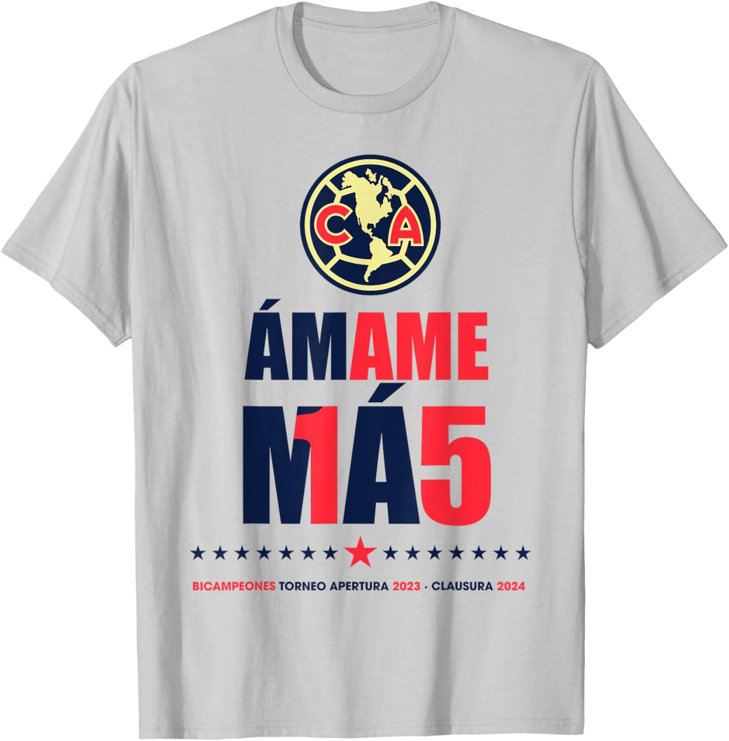 Club America Bicampeon Torneo Apertura 2023 - Clausura 2024 T-Shirt - T-Shirt | Ash