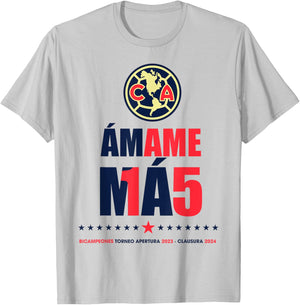 Club America Bicampeon Torneo Apertura 2023 - Clausura 2024 T-Shirt - T-Shirt | Ash