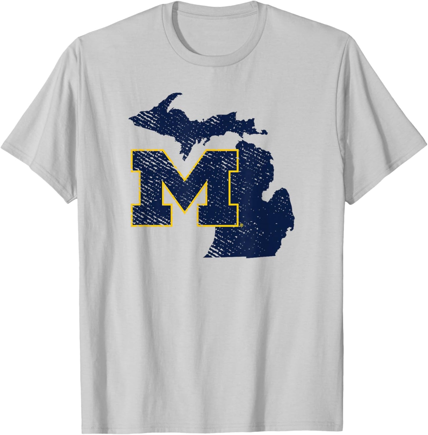 University of Michigan Wolverines U of M State Shape T-Shirt - T-Shirt | Ash