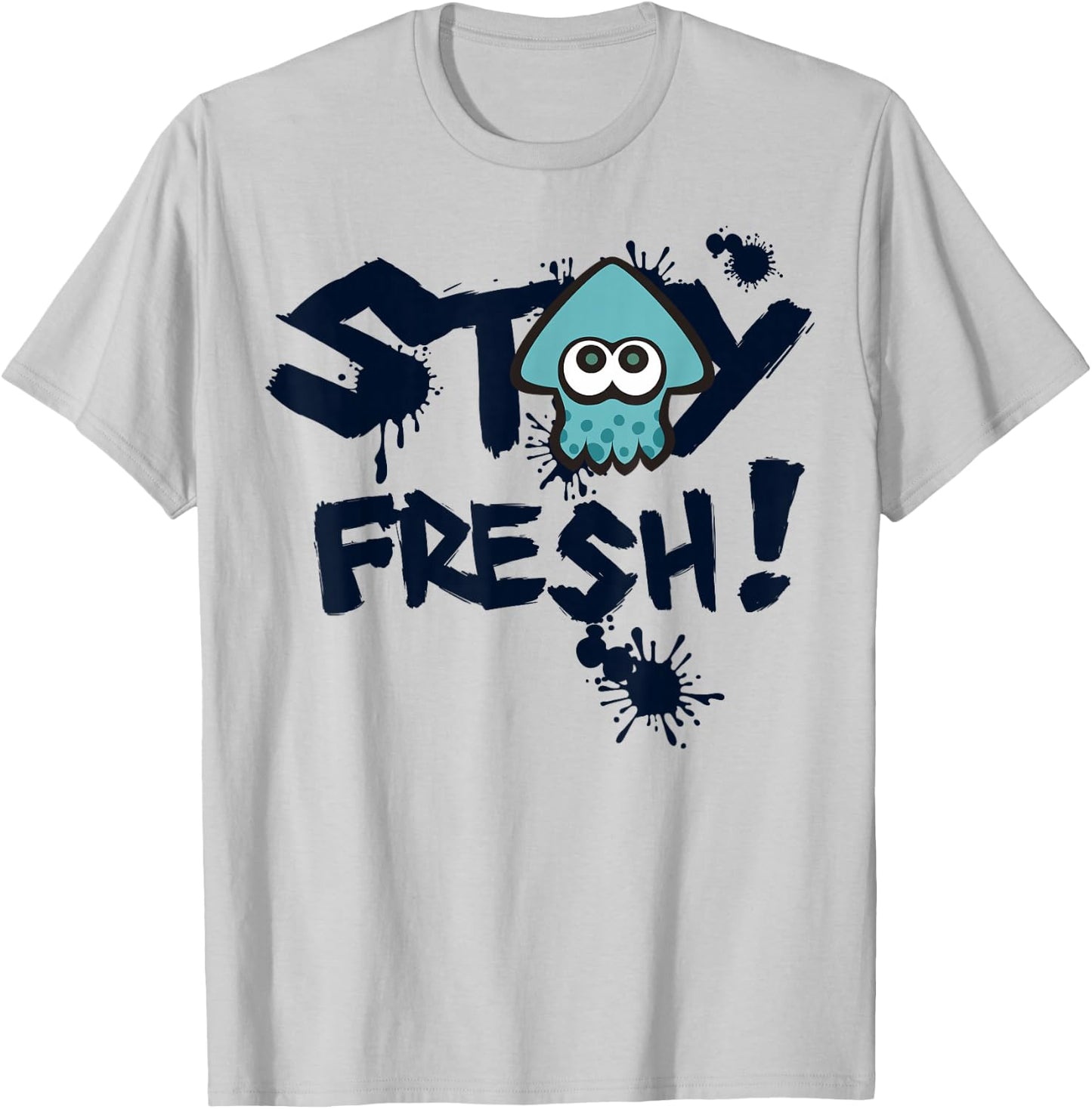 Nintendo Splatoon Stay Fresh Squid Ink Graphic T-Shirt - T-Shirt | Ash