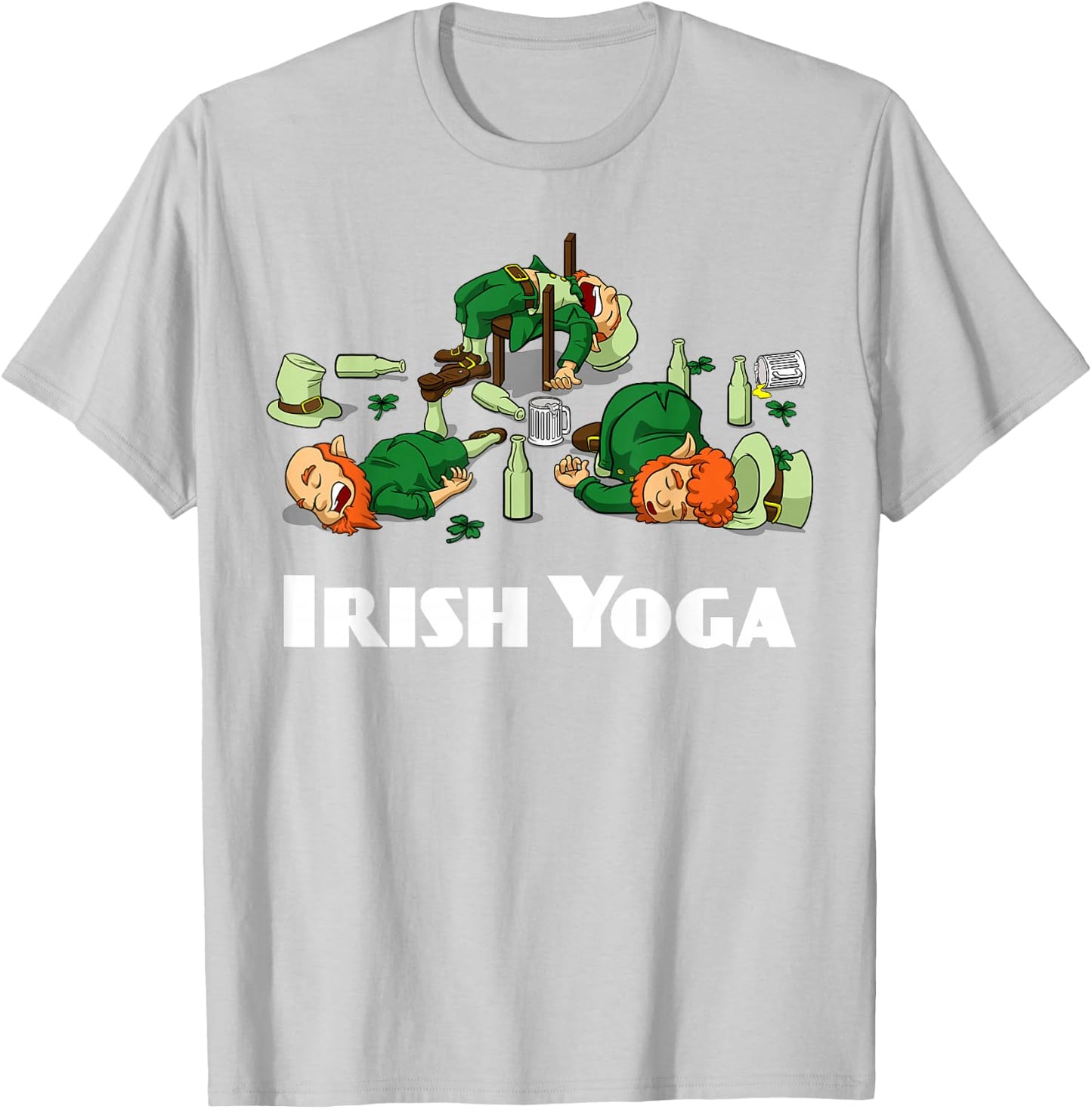 Irish Yoga Funny St. Patrick's Day Leprechaun Matching Group T-Shirt - T-Shirt | Ash