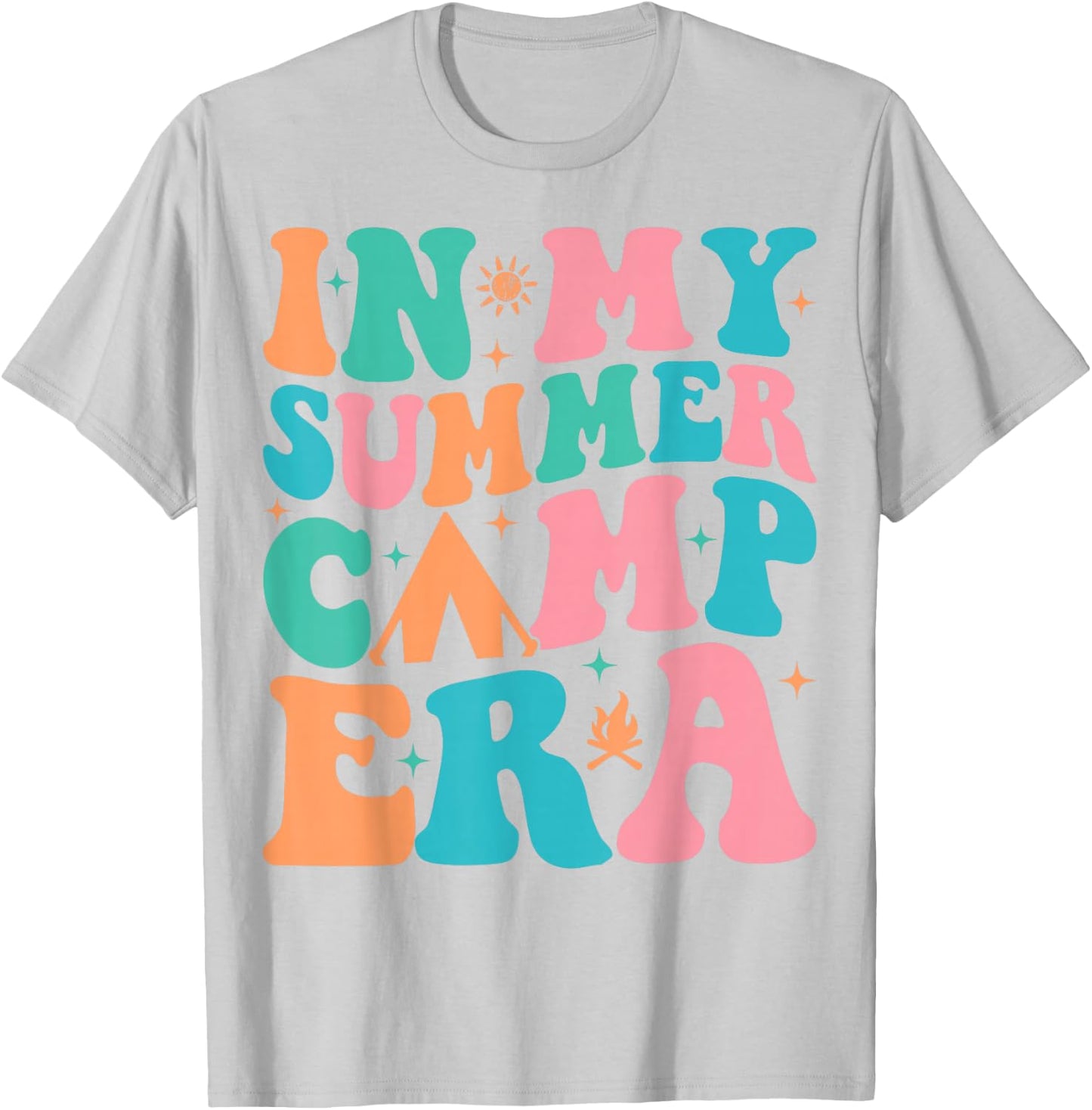 Groovy In My Summer Camp Era Camping T-Shirt - T-Shirt | Ash