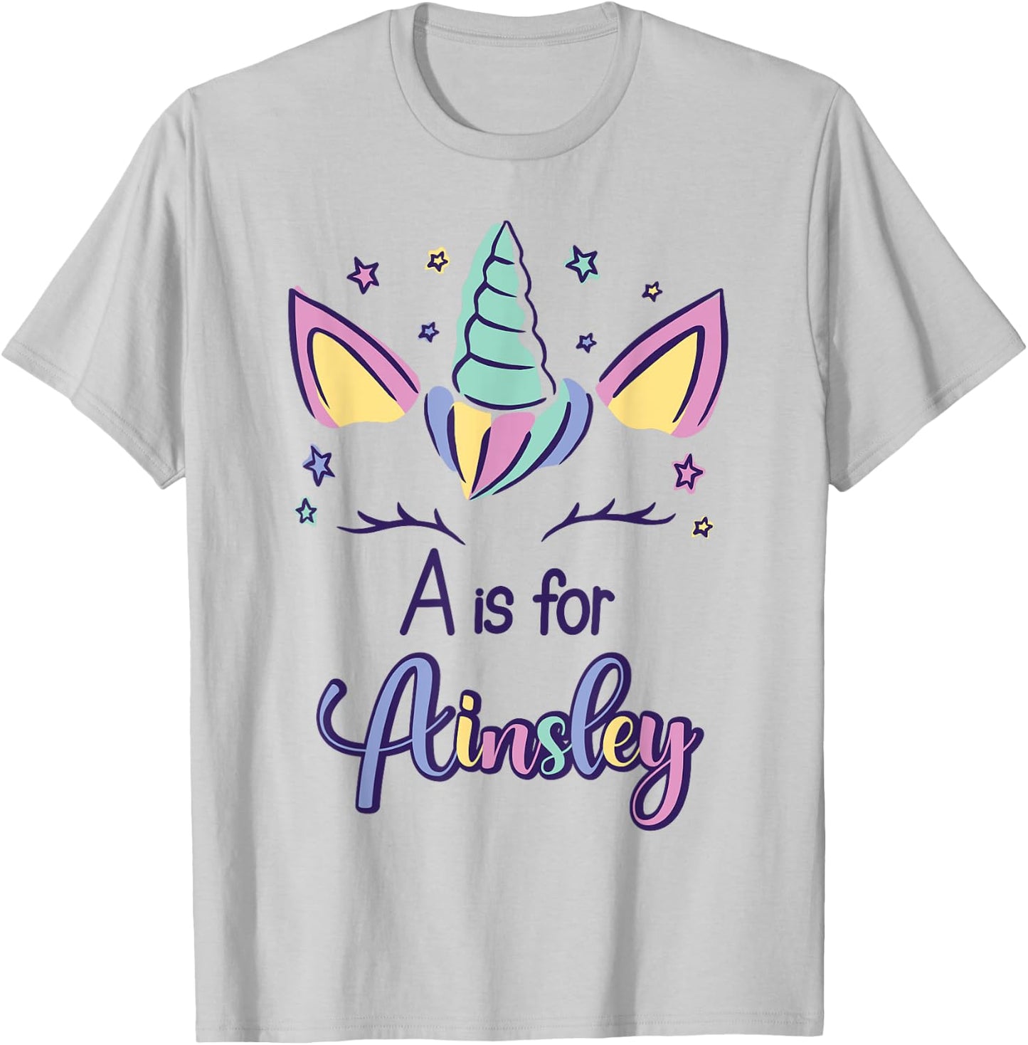 First Name Ainsley Personalized A Is For Ainsley T-Shirt - T-Shirt | Ash