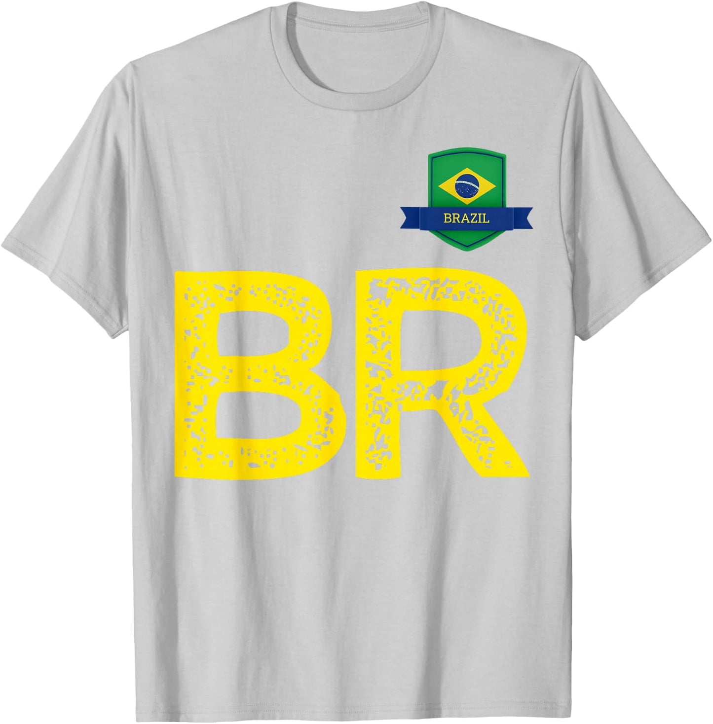 Brazil Human Flag Letter B and Letter R Brazil T-Shirt - T-Shirt | Ash
