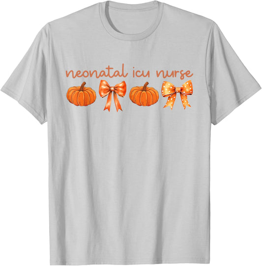 Neonatal Intensive Care Unit NICU Coquette Autumn Fall T-Shirt - T-Shirt | Ash