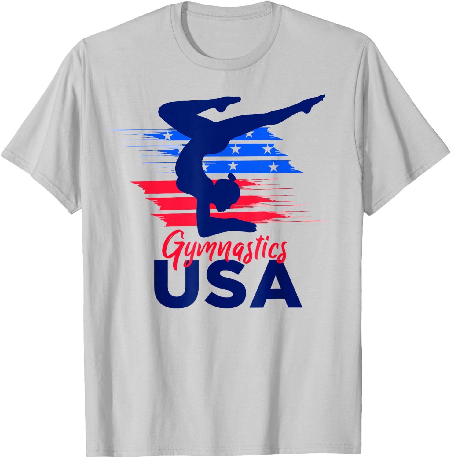 USA Flag Gymnastics USA Support T-Shirt - T-Shirt | Ash