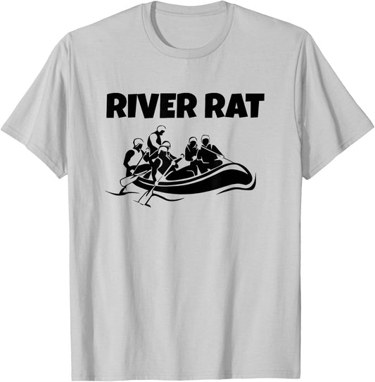 Whitewater Rafting, Paddle Raft: RIVER RAT T-Shirt - T-Shirt | Ash