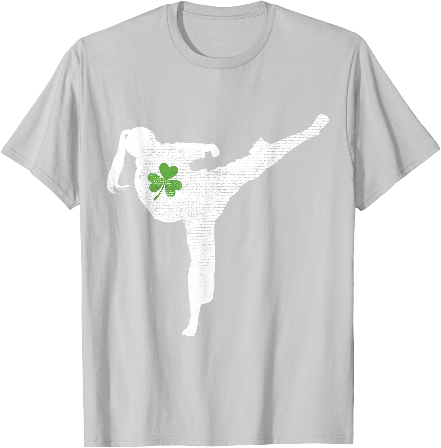 Karate Lovers Green Shamrock Leaf St Patricks Day T-Shirt - T-Shirt | Ash