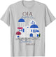 Travel Greek Island Santorini Greece Oia Village Blue Church T-Shirt - T-Shirt | Ash