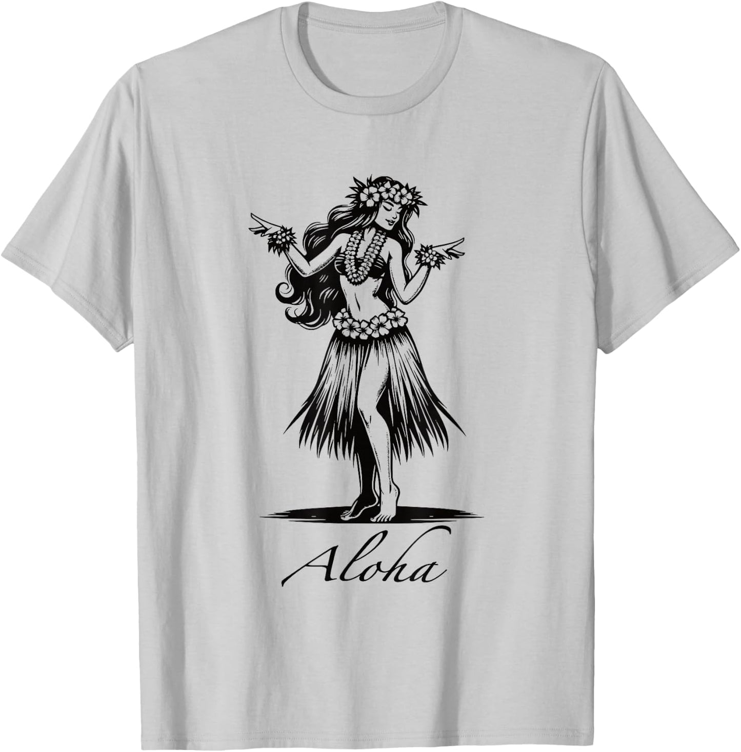 Aloha Hawaii Hawaiian Vintage Wahine Hula Dance Dancer Girl T-Shirt - T-Shirt | Ash