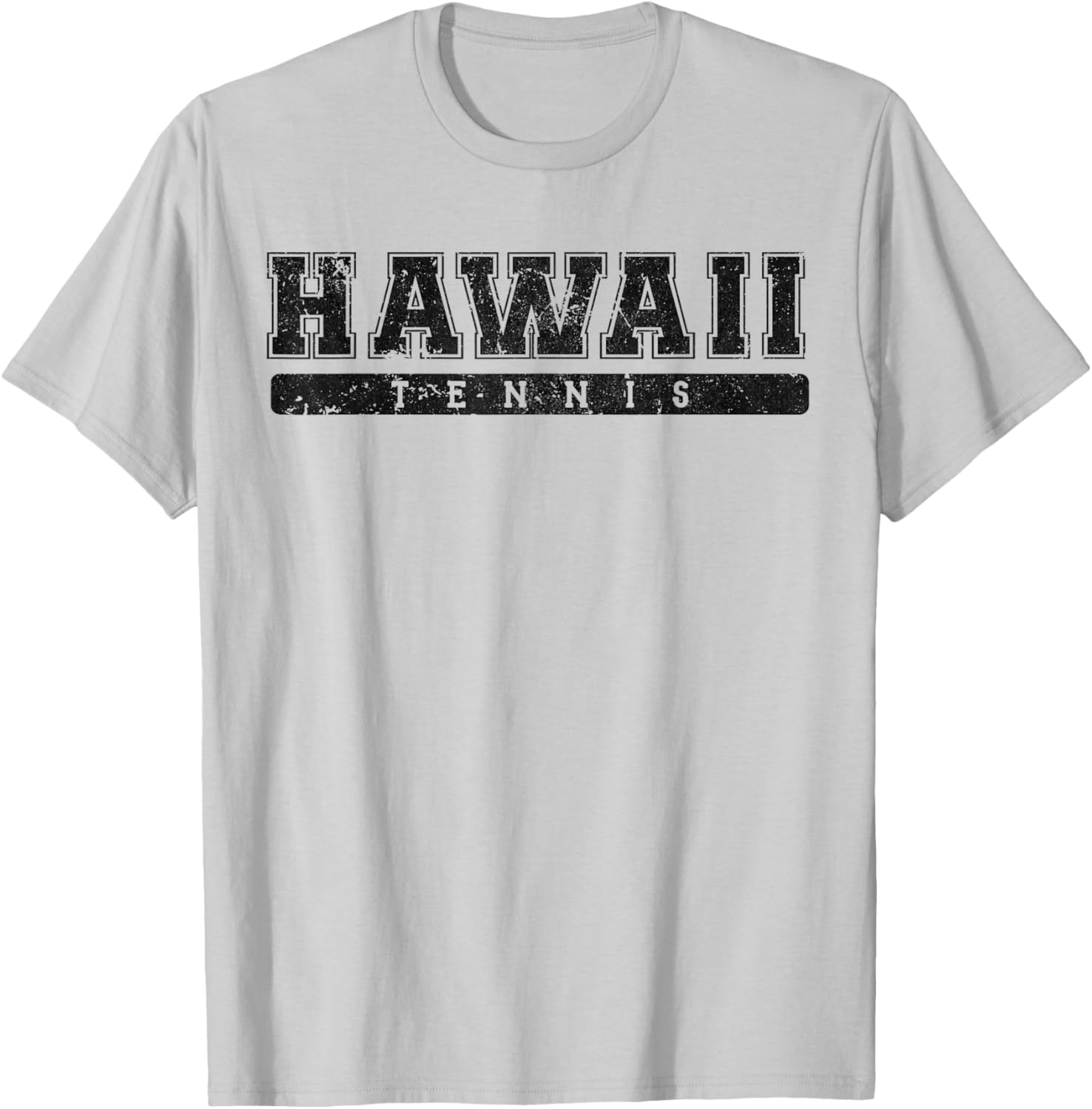 Hawaii Tennis Black Vintage Text T-Shirt - T-Shirt | Ash