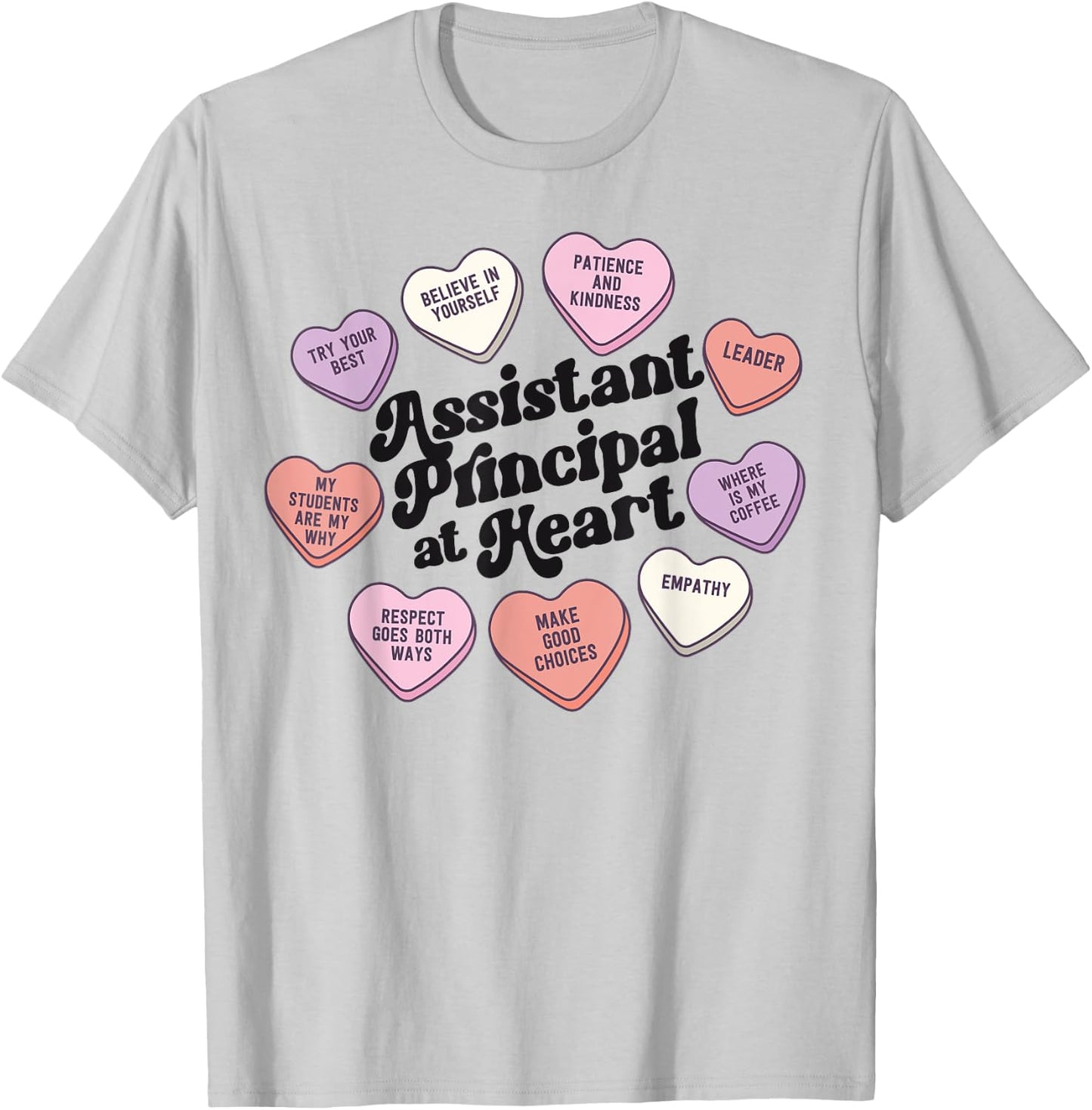 Assistant Principal At Heart Valentines Day T-Shirt - T-Shirt | Ash