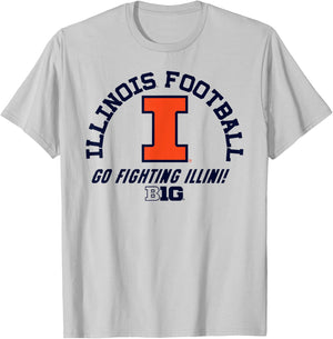 Illinois Fighting Illini Big 10 Football Officially Licensed T-Shirt - T-Shirt | Ash