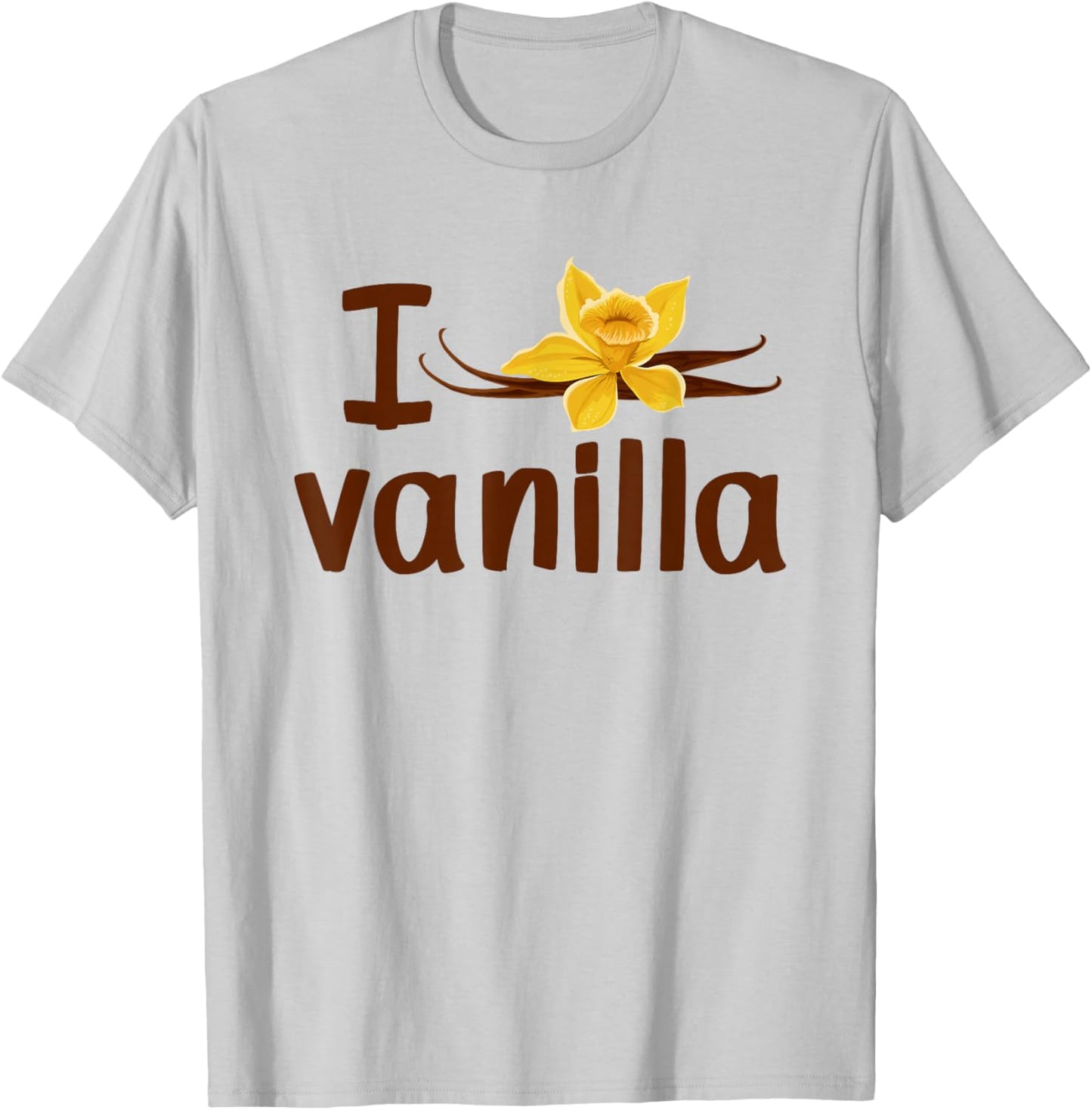 Fun Graphic I Love Vanilla T-Shirt - T-Shirt | Ash