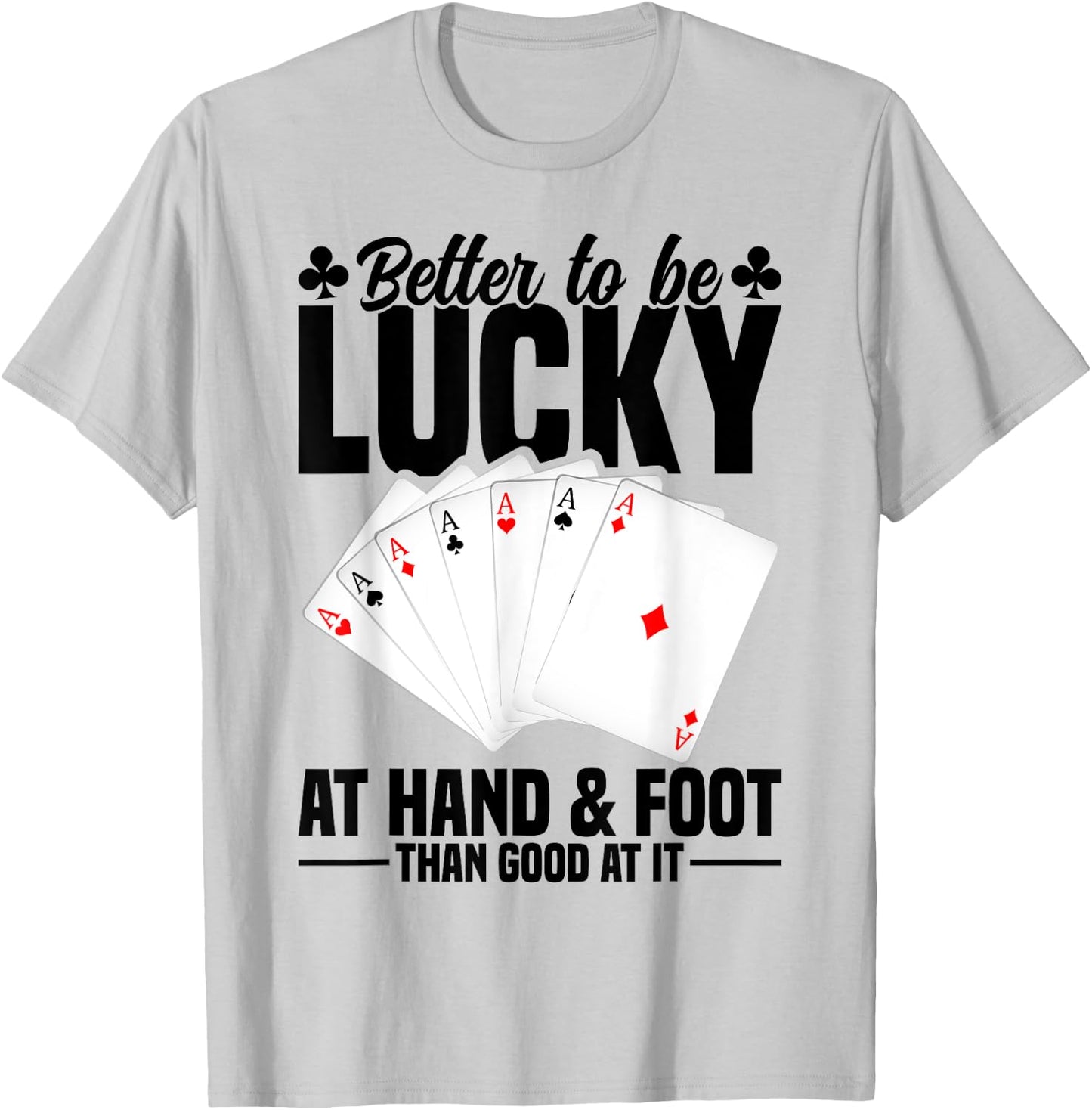Hand and Foot Playing Cards Game Set Partner Hand Foot T-Shirt - T-Shirt | Ash