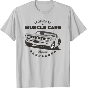 Legendary Muscle Car Barracuda Cuda Classic Vintage 1970s T-Shirt - T-Shirt | Ash